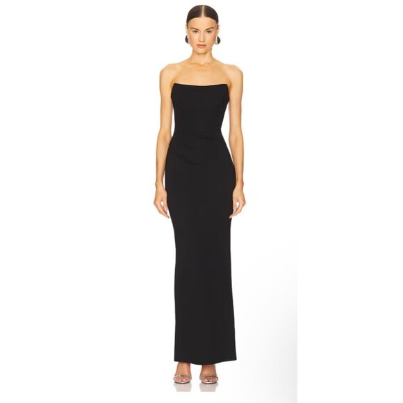 Michael Costello X Revolve Briggs Gown Black Size M NWT Cocktail Strapless - Picture 2 of 10